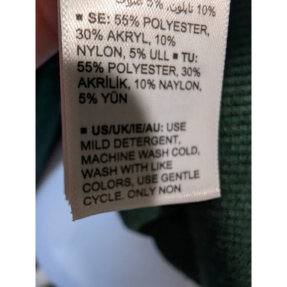 EUC THE DROP Preppy GREEN Grandpa SWEATER Womens SIZE MEDIUM Dark Academia Vneck - Picture 9 of 13